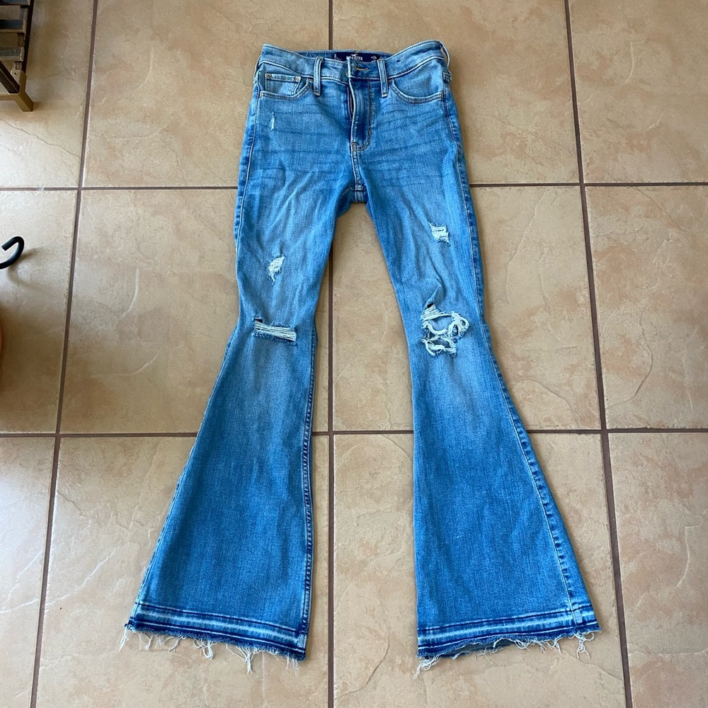 Hollister Ripped Flared Jeans